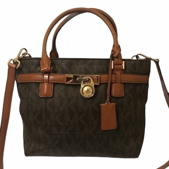 Michael kors signature brown Hamilton lock bag - Picture 1 of 14